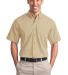 Port Authority Short Sleeve Twill Shirt S500T in Stone front view
