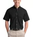 Port Authority Short Sleeve Twill Shirt S500T Black front view