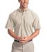 Port Authority Short Sleeve Easy Care  Soil Resist in Light stone front view