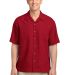 Port Authority Patterned Easy Care Camp Shirt S536 in Persian red front view