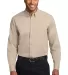 Port Authority Long Sleeve Easy Care Shirt S608 Stone front view