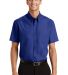 Port Authority Short Sleeve Value Poplin Shirt S63 in Med. blue front view