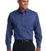 Port Authority Tattersall Easy Care Shirt S642 in Navy/white front view