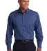 Port Authority Tattersall Easy Care Shirt S642 Navy/White front view