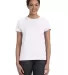 Hanes Ladies Nano T Cotton T Shirt SL04 White front view