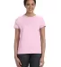Hanes Ladies Nano T Cotton T Shirt SL04 Pale Pink front view