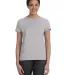 Hanes Ladies Nano T Cotton T Shirt SL04 Light Steel front view