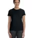 Hanes Ladies Nano T Cotton T Shirt SL04 Black front view