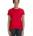 Hanes Ladies Nano T Cotton T Shirt SL04 Deep Red front view