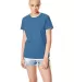 Hanes Ladies Nano T Cotton T Shirt SL04 Heather Blue front view