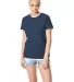 Hanes Ladies Nano T Cotton T Shirt SL04 Heather Navy front view