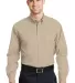 CornerStone Long Sleeve SuperPro Twill Shirt SP17 Stone front view