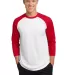Sport Tek PosiCharge153 Baseball Jersey ST205 in White/tr red front view