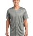 Sport Tek PosiCharge Tough Mesh153 Full Button Jer in Silver