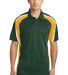 Sport Tek Tricolor Micropique Sport Wick Polo ST65 Forest/Gold/Wh front view