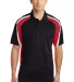 Sport Tek Tricolor Micropique Sport Wick Polo ST65 in Blk/tr red/wht front view