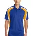 Sport Tek Tricolor Micropique Sport Wick Polo ST65 in Tr roy/gold/wh front view