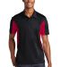 Sport Tek Side Blocked Micropique Sport Wick Polo  in Blk/dpred front view