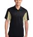 Sport Tek Side Blocked Micropique Sport Wick Polo  in Black/vgs gold front view