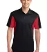 Sport Tek Side Blocked Micropique Sport Wick Polo  Black/Red front view