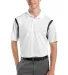 Sport Tek Back Blocked Micropique Sport Wick Polo  White/Forest front view