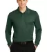 Sport Tek Long Sleeve Micropique Sport Wick Polo S Forest Green front view