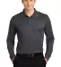 Sport Tek Long Sleeve Micropique Sport Wick Polo S Iron Grey front view