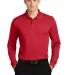 Sport Tek Long Sleeve Micropique Sport Wick Polo S True Red front view