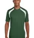Sport Tek Dry Zone153 Colorblock Crew T478 Forest/White front view