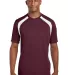Sport Tek Dry Zone153 Colorblock Crew T478 Maroon/White front view