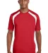 Sport Tek Dry Zone153 Colorblock Crew T478 True Red/White front view