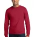 Port  Company Long Sleeve All American Tee USA100L Red front view