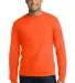 Port  Company Long Sleeve All American Tee USA100L Safety Orange front view