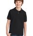 Port Authority Youth Pique Knit Polo Y420 in Black front view