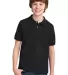 Port Authority Youth Pique Knit Polo Y420 Black front view