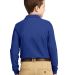 Port Authority Youth Long Sleeve Silk Touch153 Pol in Royal back view