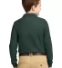 Port Authority Youth Long Sleeve Silk Touch153 Pol Dark Green back view