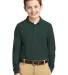 Port Authority Youth Long Sleeve Silk Touch153 Pol Dark Green front view