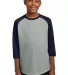 Sport Tek Youth PosiCharge153 Baseball Jersey YST2 Silver/Tr Navy front view