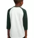 Sport Tek Youth PosiCharge153 Baseball Jersey YST2 in White/for grn back view
