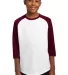 Sport Tek Youth PosiCharge153 Baseball Jersey YST2 in White/maroon front view