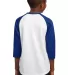 Sport Tek Youth PosiCharge153 Baseball Jersey YST2 in White/tr royal back view