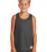 Sport Tek Youth PosiCharge Classic Mesh 8482 Rever Iron Grey/Wh front view