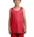 Sport Tek Youth PosiCharge Classic Mesh 8482 Rever True Red/Wh front view