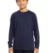 Sport Tek Youth Long Sleeve Ultimate Performance C True Navy front view