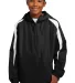 Sport Tek Youth Fleece Lined Colorblock Jacket YST Black/White front view