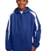 Sport Tek Youth Fleece Lined Colorblock Jacket YST True Royal/Wht front view