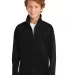 Sport Tek Youth Tricot Track Jacket YST90 in Black/black front view