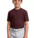 Sport Tek Youth Short Sleeve Henley YT210 Maroon front view