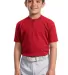 Sport Tek Youth Short Sleeve Henley YT210 Red front view